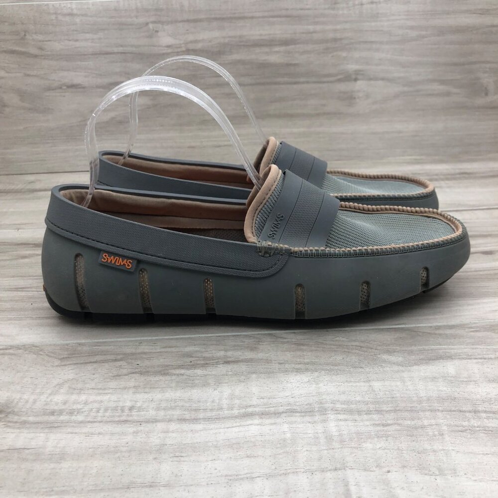 Swim Shoes Mens 9 Gray Stride Single Band Keeper Slip On Water Beach Loafers